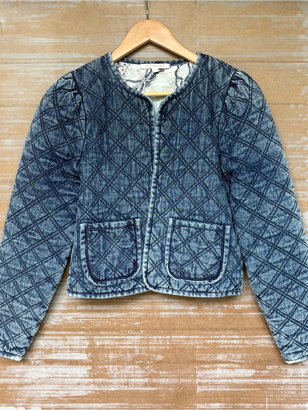 Love the Label Oliver Quilted Crop Jacket Preppy Spring Boho Classic Womens S